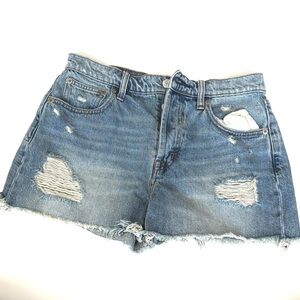 GAP Woman’s Size 26 Light Blue Ripped Jean Shorts